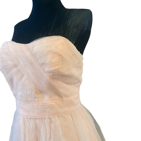 David’s Bridal Light Pink Chiffon Midi Dress Gown - Picture 7 of 16